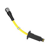 Banner Engineering DELPEF-40D Sensor Cables / Actuator Cables Cordset: Double Ended M12 to LP-Custom; 4-pin Straight Female; 11-pin Straight Male; 0.05 m 5x22 Yellow PVC Jacket; Nickel-Plated Brass Coupling Nuts