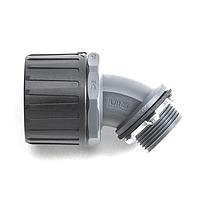 HellermannTyton 166-90866 Elbow, 45 Degree HelaGuard Non-Metallic Ultra IP68 Fitting, 45-Degree Elbow, 0.75" NPT Thread, 0.75" Dia., PA66, Black, 50/Box