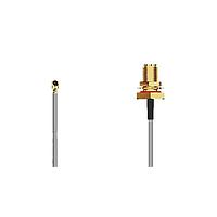 GCT (Global Connector Technology) CABLE 138 RF-0100-F1-2 RF Cable Assemblies I-Pex MHF I2RPSMA(F) BH, R Mt, wO-ring. 100mm F1 orientation. 1.37mm Cbl, Blk