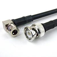 Fairview FMC0823240LF BNC Male to RA QMA Male Cable LMR-240 Coax with Times Microwave Connectors and RoHS