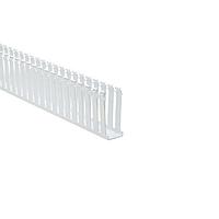 HellermannTyton 181-15406 Slotted Wall Wiring Duct Slotted Wall Wiring Duct, 1.5" x 4", Non-Adhesive, PVC, White, 120ft/Carton
