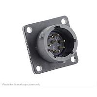 Eaton Souriau-Sunbank UTSX012E8PW Receptacles Square flange receptacle, without backshell, with 8 male solder contacts, IP68/69K in unmated conditions, keying W