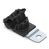 HellermannTyton 151-03037 Cable Mounting & Accessories Ratchet P-Clamp, 0.50 - 0.77" Bundle Dia, 180 Short, 0.41" Hole Dia, PA66HIRHSUV/ST/ZN, Black, 20/bag