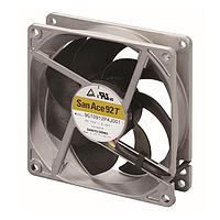 Sanyo Denki 9GT0924J4001 Axial Axial Fan, 92x92x25mm, 24VDC, 77.7CFM, Wide Temp Range, Ribless, Ball, Tach/PWM