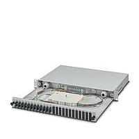 PHOENIX CONTACT 1145398 Fiber Optic Cable Assemblies Splice box  type: 19" rack patch module  degree of protection: IP20  material: Sheet steel  connection method: Splicing  size of housing: 1  color: light grey  RAL 7035