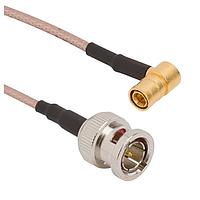 Amphenol RF 245103-05-06.00 RF Cable Assemblies BNC St Plg Mini-SMB RA Plg RG-179 6in