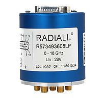 Radiall R573432625LP Coaxial Switches SP6T Ramses Low PIM SMA 18GHz Latching Ind. 12Vdc TTL Diodes D-sub connector
