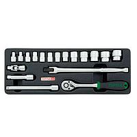 TOPTUL GCAT1808 - 18PCS - 3/8inch DR. Flank Socket Set