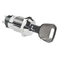 NKK Switches CKL12BFW01-017 Keylock Switches 19MM ON-ON RMVE 1POS FLAT KEY#017 3A LUG