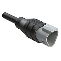 Amphenol SINE Systems AT04GY-3P-N-TPE-M5 Single Ended 3 Position Receptacle Single-Ended Molded Cable Assembly. Black TPE, Uses Connector  AT04-3P, 5 Meter Length