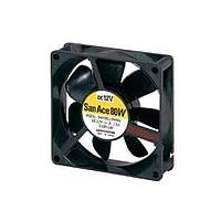Sanyo Denki 9WP0824H4011 Axial DC Axial Fan, 80x80x25mm, 24VDC, 36.4CFM, Splash Proof, Ribless, Tach, IP68