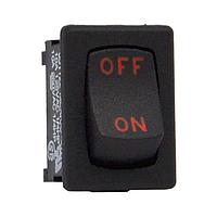 Carling Technologies 651122-BB-1V Subminiature 1-pole, ON - None - OFF, 10A 125-250VAC 1/4 HP, Non-Illuminated Matte Black with Visi-Red Visi-Rocker Switch with .187 Tab (Q.C.)