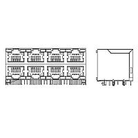 Amphenol Commercial Products RJSNEG08TA8 Stacked RJ45 Stacked LEDs 8 Port