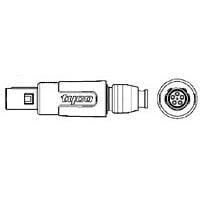 Raychem - TE Connectivity 1811797-2 Connectors Asy Plg 5P 80 D Key Ovrmld Nut Blk Blk