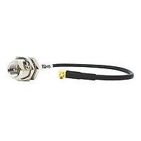 Siretta ASMK015Y174S11 RF Cable Assemblies MMCX RIGHT ANGLE TO FME MALE BULKHEAD 150MM RG174 CABLE