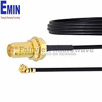 Fairview FMCA1002 SMA Female Bulkhead to UMCX 2.5 Plug Cable 1.37mm Coax and RoHS Compliant