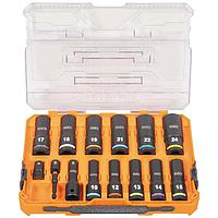 Klein Tools 65111IMPCTM Klein Tools KNECT 1/2-Inch Drive Deep Well Impact Socket Set, Metric, 14-Piece