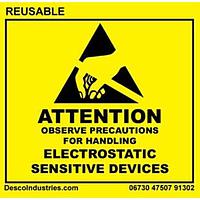 Desco 06730 ESD LABELS 2" X 2" REUSABLE 500 ROLL
