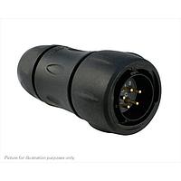 Eaton Souriau-Sunbank UTS6JC14E5PZ Plugs Plastic plug, with cable gland backshell, with 5 male solder contacts, IP68/69K in unmated conditions, keying Z