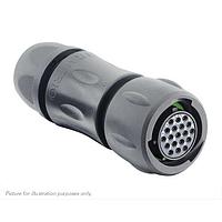 Eaton Souriau-Sunbank UTSX6JC14E19SX Plugs Plug, with cable gland backshell, with 19 female solder contacts, IP68/69K in unmated conditions, keying X