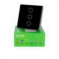 HUNONIC HN03SVD WiFi Touch Switch 3 Square Button (Black)