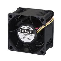 Sanyo Denki 9HVA0612P1J0011 Axial Axial Fan, 60x60x38mm, 12VDC, 84.3CFM, High Static Pressure, Ribless, Tach/PWM