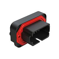 Amphenol SINE Systems AT15-18PC-BM04BK Connectors 18 Position, Straight Flange Mount PCB Receptacle, Tin Plated Contacts Included, Potted, Keyed C, Black