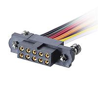 Harwin M80-FC11068FC-0150L Rectangular Cable Assemblies 5+5 Pos. Female DIL 22AWG Cable Assembly, 150mm, single-end, 101Lok