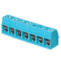 Same Sky (formerly CUI Devices) TB002V-500-07BE Fixed Terminal Blocks Terminal block, screw type, 5.00 , vertical, 7 poles, CUI Blue, slotted screw, PCB mount