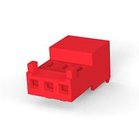 AMP Connectors - TE Connectivity 3-643813-3 Receptacle Housing 3P 22AWG TIN CLSD WITH TAB W/RED STRPE