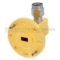 Fairview  SMW22AC001-24M WR-22 to 2.4mm Male Waveguide to Coax Adapter UG-383/U Round Cover Flange With 33 GHz to 50 GHz Frequency Range For Q Band