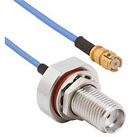 Amphenol SV Microwave FSSMP-047-FBSMA-060 RF Cable Assemblies SMP Straight F  SMA BKHD F 6"Cable