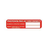 Panduit PPS0104BRAD2-L Photovoltaic AC Disconnect Solar Label, 1.00" H x 4.00" W, 'Photovo