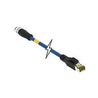 Molex 1203410502 Cat 6a CORDSET M12 TO RJ45 CAT6A BLUE PUR 2M
