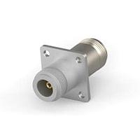 AMP Connectors - TE Connectivity 1-1814407-0 RF Adapters - In Series N PANEL ADP JJ 50OHM NICKEL PLTD