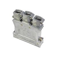 HARTING 61030013119 D-Sub Backshells D-Sub 50pin Inducom Metal Hood, 3 Top Entries, knurled screw M3, w/ internal grounding block