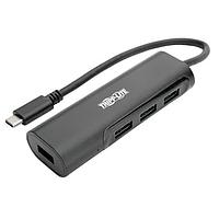 Tripp Lite U460-004-4AB USB Type-C to USB 3.1 4PT TYPEC/A HUB W BUILTNCBL,BK