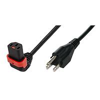 Schaffner IL13P-U-US1-SVT-3100-183 AC Power Cord w/Lock C13+ Up, NEMA5-15, SVT, 6 feet (183 cm), Black, AWG 18