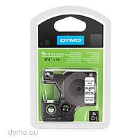 DYMO 63020712 D1 Black/White Permanent Polyester Tape (19mm x 5.5m)