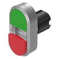 EAO 45-2J31.35T0.000 Dual Button Double pushbutton actuator green-red lenses level with/raised above front ring momentary front metal housing plastic