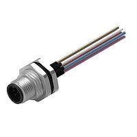 Wurth Elektronik 643452100608 Plugs WRCIRC M12  Screw  Coding A  Panel + Wires Panel + Wires Metal with Front Panel Nut PG9  Male connector, polarity 8