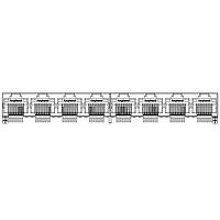 Amphenol Commercial Products RJE398881400 Modular RA Eight Port With Shield, no LED