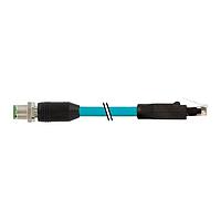 Murrelektronik 7700-51101-S4X1000 Ethernet Cables / Networking Cables M12 male 0 X-cod. / RJ45 male 0 Gigabit, TPE 4x2x26AWG SF/UTP CAT6a bu UL/CSA, CMR 10m