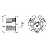 Raychem - TE Connectivity 2-1877067-2 Connectors Asy Recpt 6 Pos 0 Deg Black Blue Nut