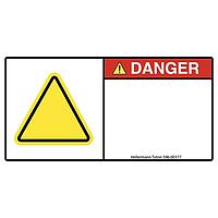 HellermannTyton 596-00379 Signal Word Label Pre-Printed Header Label, DANGER, Blank Yellow Triangle, 1.35" x 2.75", PET, Red, 250/roll