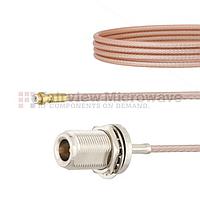 Fairview FMCA1423 Snap-On MMBX Plug to N Female Bulkhead Cable RG316 Coax