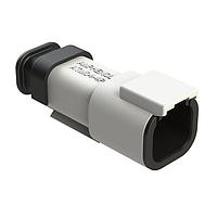 Amphenol SINE Systems ATM04-4P-SR01WT Connectors 4 Position, Receptacle, Pin, Strain Relief End Cap, White Body