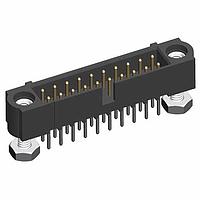 Harwin M80-5T21205MF Shrouded 6+6 Pos. Male DIL Vertical Throughboard Conn. Jackscrews