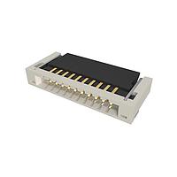 Amphenol FCI 10051922-1010ELF Connectors 0.50mm Flex Connector, VLL Series, 10 Position, Lower Side Contact, Side Entry Surface Mount ZIF Connector, Lead Free Type.