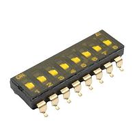 E-Switch KAG08TGGR DIP Switches DIP, SPDT, SMT, 8 pos